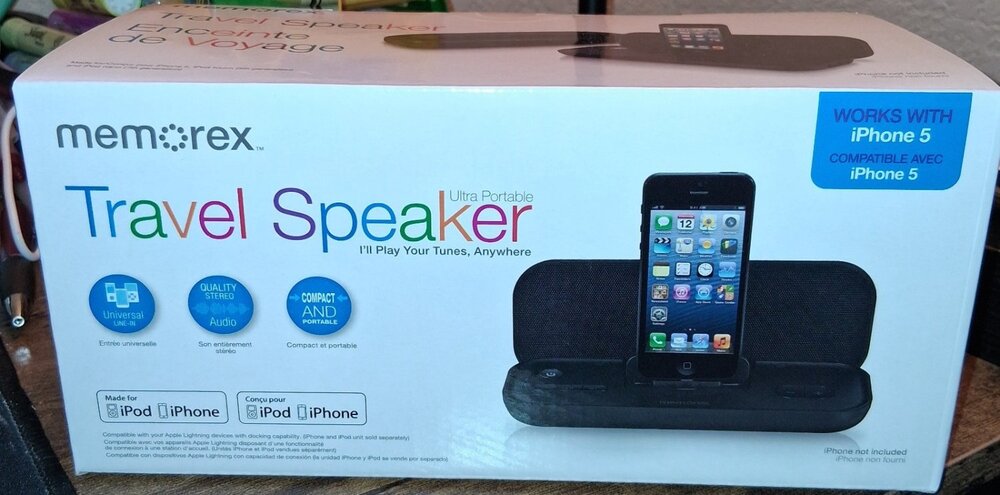 Brand New Memorex MA3122BK Ultra Portable Travel Speaker W/Lightning Connection